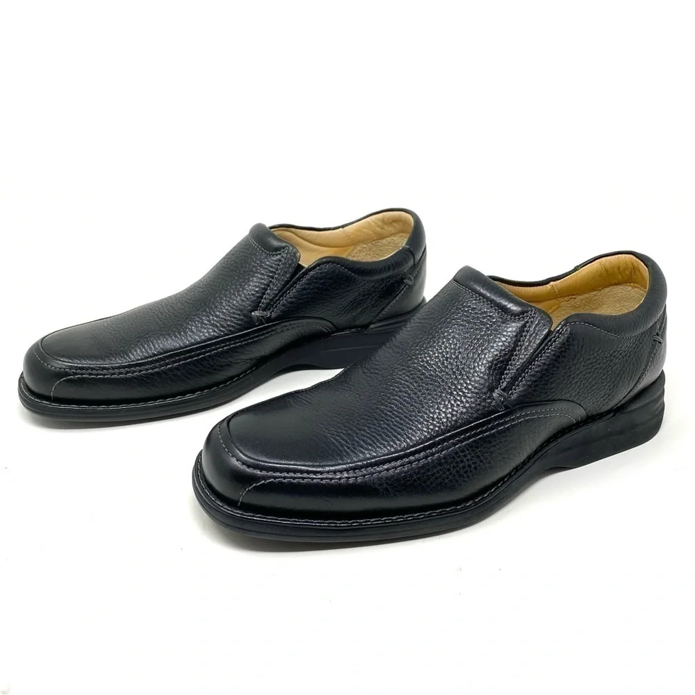 Johnston & Murphy Shuler SGore Black Leather Slip On Black